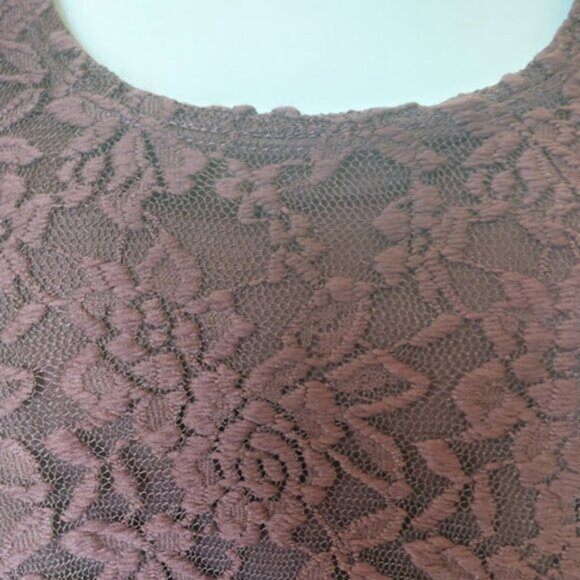 Long Sleeve Purple Lace Dress Size Medium - Picture 3 of 8